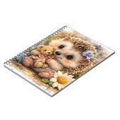 Cute Hedgehog Floral Spiral Notebook Notizblock (Linke Seite)