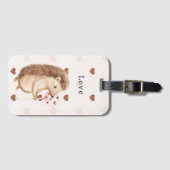 Cute Hedgehog Hearts Love Gepäckanhänger (Vorderseite (Horizontal))