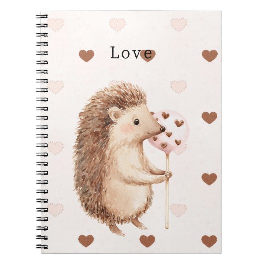 Cute Hedgehog Hearts Love Notizblock (Vorderseite)