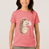 Cute Hedgehog Hearts Love Tri-Blend Shirt (Vorderseite)
