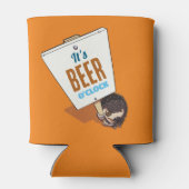 Cute Hedgehog It's Beer O'Clock Funny Cartoon Dosenkühler (Rückseite)