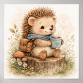 Cute Hedgehog Kids Nursery Poster (Vorne)