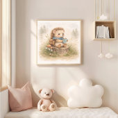 Cute Hedgehog Kids Nursery Poster