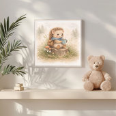Cute Hedgehog Kids Nursery Poster