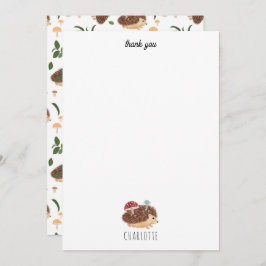 Cute Hedgehog Mushroom Woodland Forest Animal Kids Dankeskarte