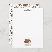 Cute Hedgehog Mushroom Woodland Forest Animal Kids Mitteilungskarte (Vorne/Hinten)