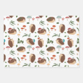 Cute Hedgehog Mushrooms Woodland Forest Animal Geschenkpapier Set (Vorderseite 2)
