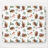 Cute Hedgehog Mushrooms Woodland Forest Animal Mousepad (Vorne)