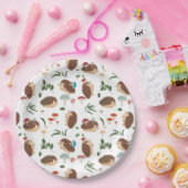 Cute Hedgehog Mushrooms Woodland Forest Animal Pappteller (Party)