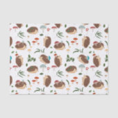 Cute Hedgehog Mushrooms Woodland Forest Animal Seidenpapier (Vorderseite)