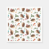 Cute Hedgehog Mushrooms Woodland Forest Animal Serviette (Vorderseite)