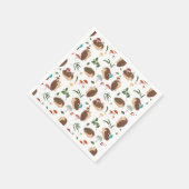 Cute Hedgehog Mushrooms Woodland Forest Animal Serviette (Ecke)