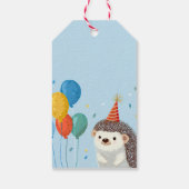 Cute Hedgehog Party Paper  Geschenkanhänger (Rückseite)