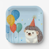 Cute Hedgehog Party Paper Plates Pappteller (Vorderseite)
