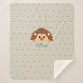 Cute Hedgehog Personalized Baby Blanket Sherpadecke (Vorderseite)
