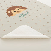 Cute Hedgehog Personalized Baby Blanket Sherpadecke (3/4)
