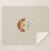 Cute Hedgehog Personalized Baby Blanket Sherpadecke (Vorderseite (Horizontal))