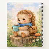 Cute Hedgehog Personalized Kids Journal Notizblock (Rückseite)
