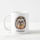 Cute Hedgehog Reading a Book Custom Kaffeetasse (Links)