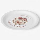 Cute Hedgehog Reading Book Baby Shower Paper Plate Pappteller (Schrägansicht)