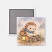 Cute Hedgehog Reading Fridge Magnet (Vorderseite/Rückseite)