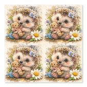 Cute Hedgehog Teddy Bear Pattern Wallpaper Tapete (Vorderseite)