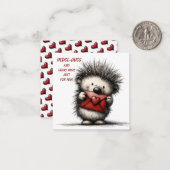 Cute Hedgehog Valentine Card  Mitteilungskarte (Vorderseite/Rückseite Beispiel)