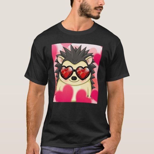 Cute Hedgehog Valentines Day 2023 T-Shirt (Vorderseite)