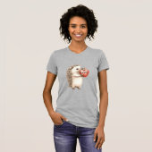 Cute Hedgehog with Red Heart Love T-Shirt (Vorne ganz)