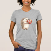 Cute Hedgehog with Red Heart Love T-Shirt (Vorderseite)