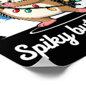 Cute Hedgehog With Santa Hat Christmas Lights Wint Poster (Ecke)