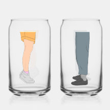 Cute Height Difference Couple Drinkware Set