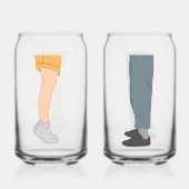 Cute Height Difference Couple Drinkware Set Dosenglas (Rückseite)
