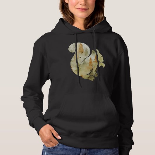 Cute Hello Fall Squirrel Autumn Animal Leaf Hoodie (Vorderseite)