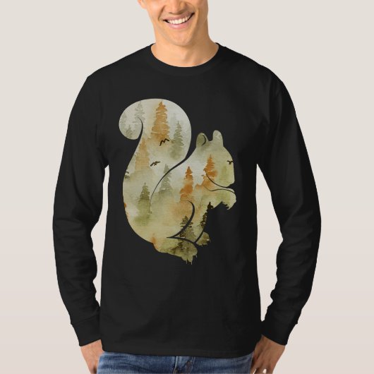 Cute Hello Fall Squirrel Autumn  Animal Leaf T-Shirt (Vorderseite)