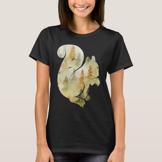 Cute Hello Fall Squirrel Autumn Animal Leaf T-Shirt (Vorderseite)