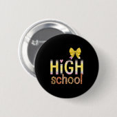 Cute Hello High School Animal Print Teacher Back T Button (Vorne & Hinten)