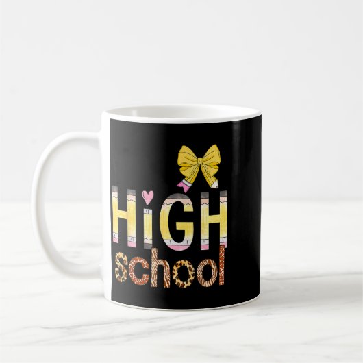 Cute Hello High School Animal Print Teacher Back T Kaffeetasse (Links)