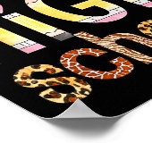 Cute Hello High School Animal Print Teacher Back T Poster (Ecke)
