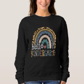Cute Hello Kindergarten Rainbow Leopard Back To Sc Sweatshirt (Vorderseite)