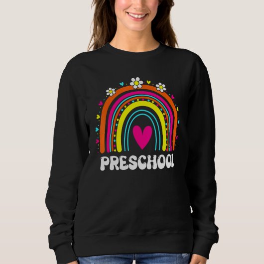 Cute Hello Preschool Rainbow Back To School Teache Sweatshirt (Vorderseite)