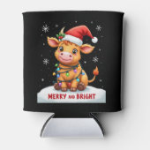 Cute Highland Baby Cow Christmas Lights Merry & Br Dosenkühler (Vorderseite)