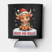 Cute Highland Baby Cow Christmas Lights Merry & Br Dosenkühler (Vorderseite)