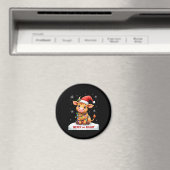 Cute Highland Baby Cow Christmas Lights Merry & Br Magnet (In Situ (Geschirrspüler))