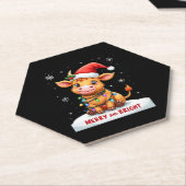 Cute Highland Baby Cow Christmas Lights Merry & Br Untersetzer (angewinkelt)