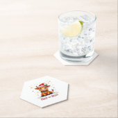 Cute Highland Baby Cow Christmas Lights Merry & Br Untersetzer (Vor Ort)