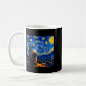 Cute Highland Baby Cow Graphic Van Gogh Style Star Kaffeetasse (Links)