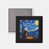 Cute Highland Baby Cow Graphic Van Gogh Style Star Magnet (Vorderseite/Rückseite)