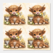 Cute Highland Cow Baby Pattern Wallpaper Tapete (Vorderseite)