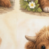 Cute Highland Cow Baby Pattern Wallpaper Tapete (Naht)
